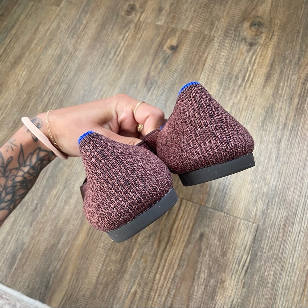 Rothy's Truffle Python Textured Flats With Blue A… - image 5